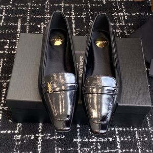 St Laurent Black Loafers for Women